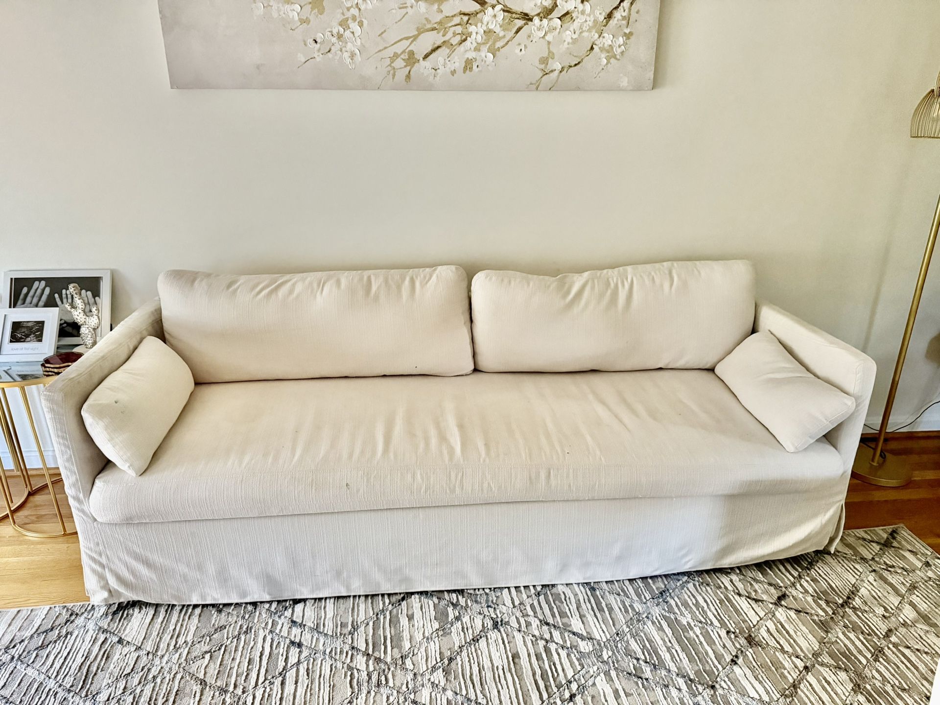Better Homes & Gardens Waylen Slipcover Sofa, Cream, by Dave & Jenny Marrs