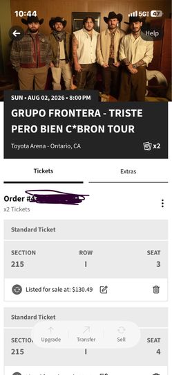Grupo Frontera concert 08/02 ontario