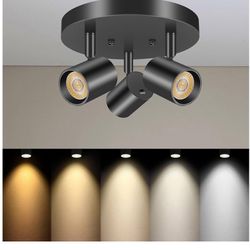 VANoopee 5 Color 3 Light LED Ceiling Spot Light Indoor Flush Mount 