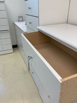 5 drawer dresser compressed white