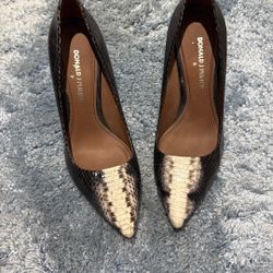 brand, Donald Pliner, Black And White Heel