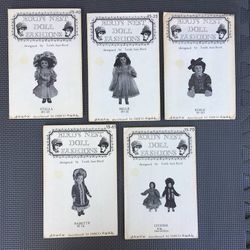 Lot of 5 Bird's Nest Doll Fashions Sewing Machine Patterns Uncut