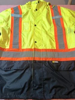 Holmes Workwear Hi-Vis Hooded Work Jacket – XL