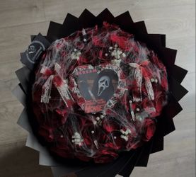 Scream Ghostface Horror-Themed Rose Bouquet