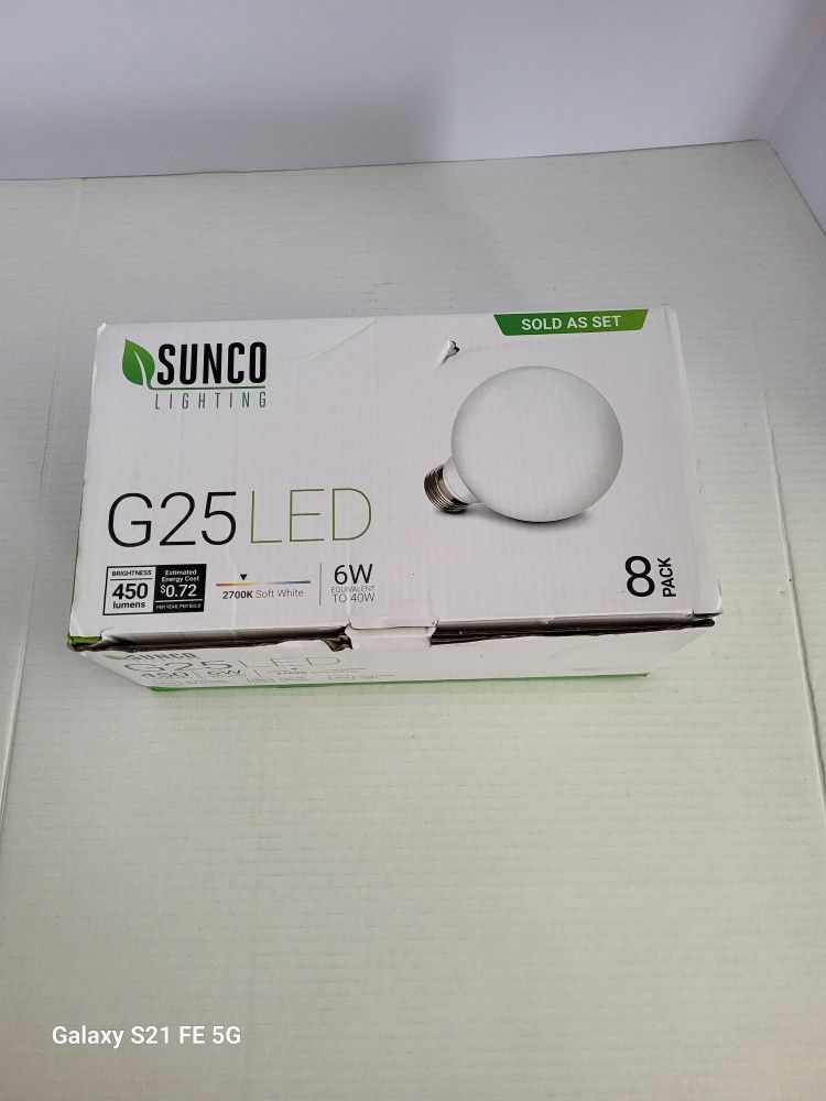Sunco 8pk G25 LED Light 