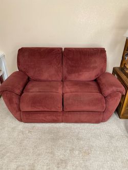 Red Microfiber Reclining Loveseat