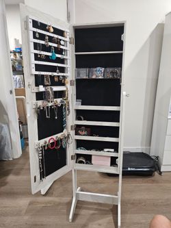 full-length mirror jewelry cabinet.