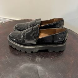 Women’s Franco Sarto Black Patent Leather Loafers size 7.5