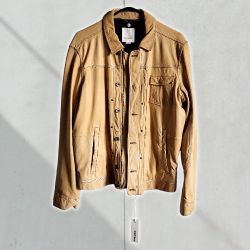 NEW With Tags Men's Diesel Yellow 100% Lambskin Leather Jacket