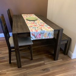 Dining Table w/2 chairs & Bench