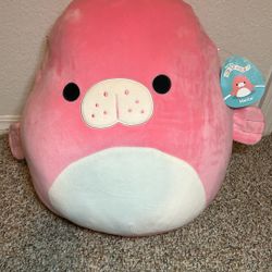 Original Squishmallows 16-Inch Morlai the Coral Manatee Soft Cuddly Plush