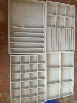 Velvet Jewelry Display Trays Set of 4
