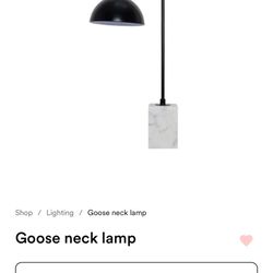 Goose neck Black Lamp  with marble base