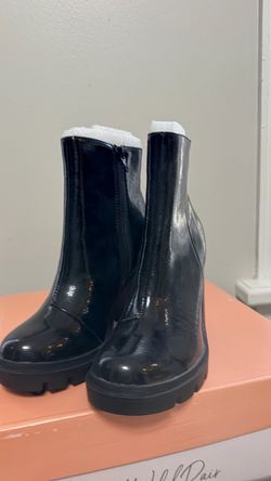 Black Patent Leather Ankle Boots