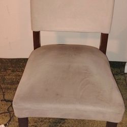 2 Grey Suede Chairs 