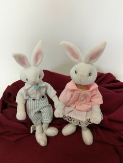 Easter Wire Rabbits ( Set of 2 ) Boy & Girl