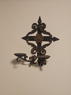 Ornate Iron Wall Candle Sconce