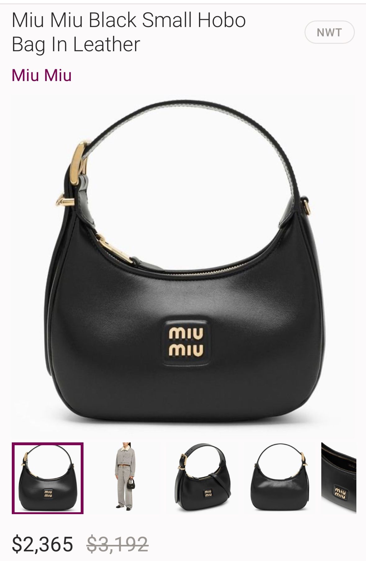 Mini Leather Miu Miu Bag