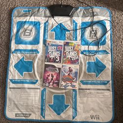 Nintendo Wii, Dance Mat And Games 