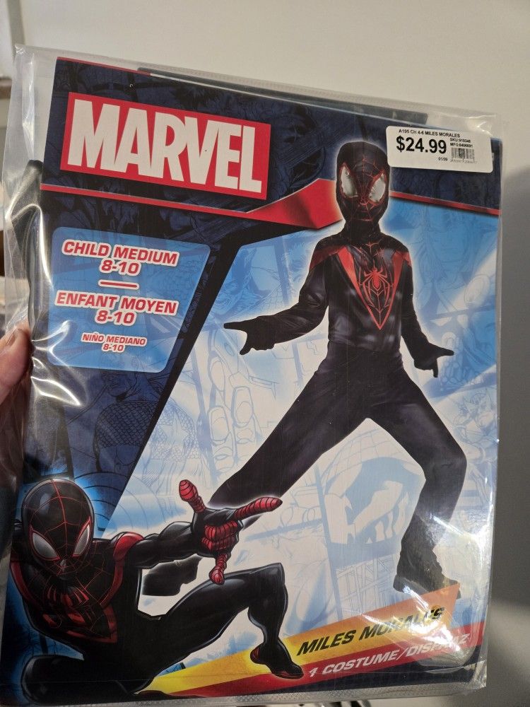 New Kids Miles Morales Marvel Halloween Costume size medium 8/10