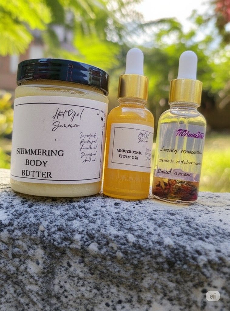 Shimmering Body Oil And Body Butter Set Gold