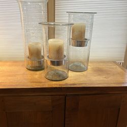3 Glass Candle Decor