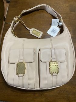 Badgley Mischka Gold latte hand bag
