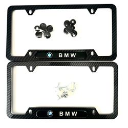 2PCS Carbon Fiber  License Plate Frame Cover Holder-aluminum.