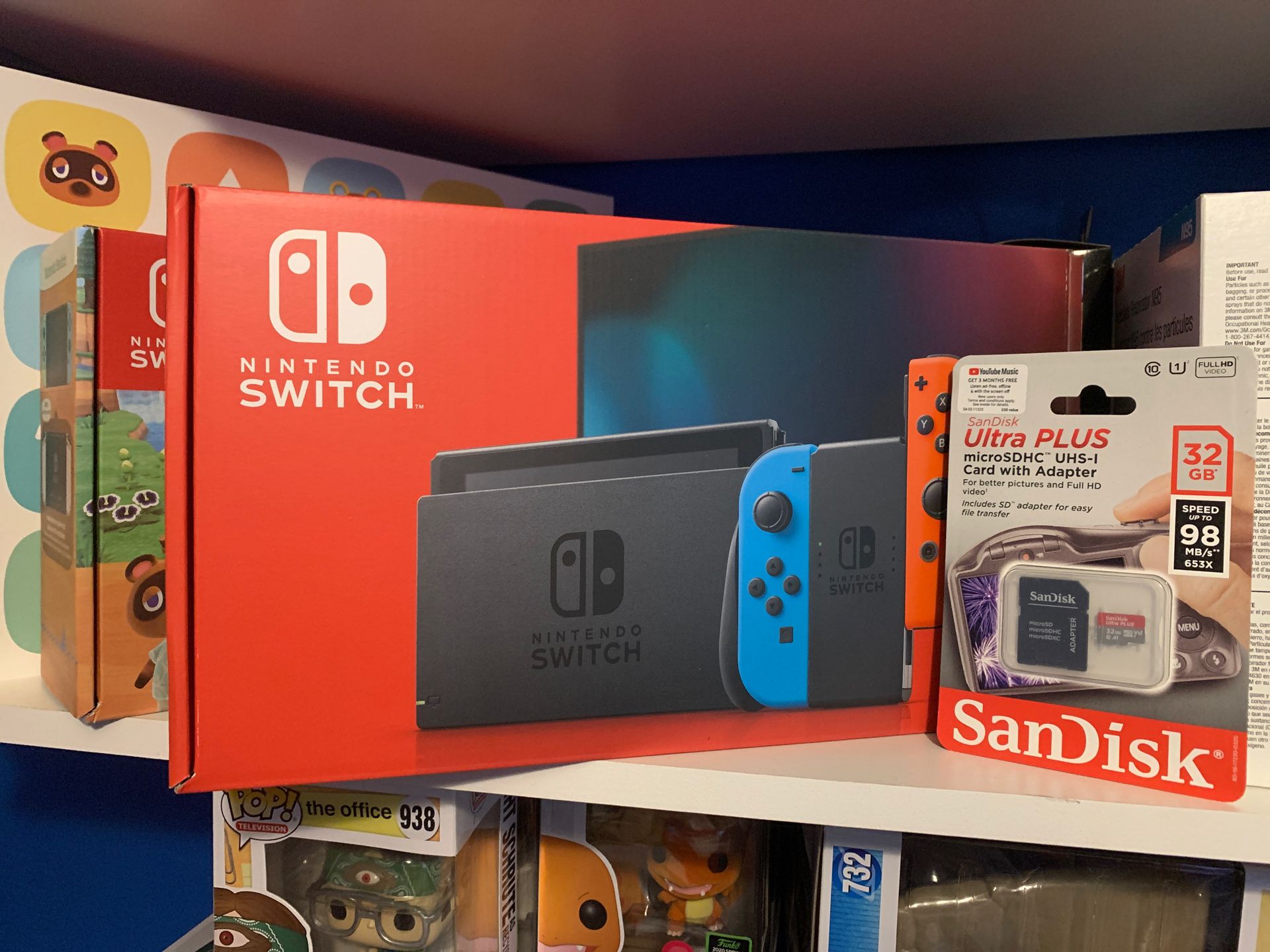 Nintendo switch 32gb V2 + 32gb sd card