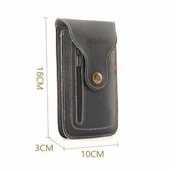 KUNQIEJIAN Men’s Phone Belt Pouch Waist Bag Black Multi Pocket