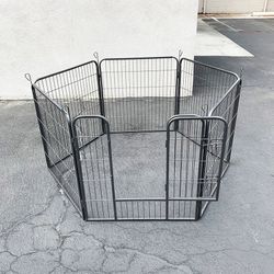 (New) $85 Heavy Duty Dog Pet Playpen Fence Gate, 6-Panels X (32” Tall X 32” Wide)