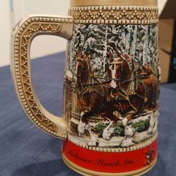 1987 CLYDESDALE Collector Holiday Beer Stein “C” Series Anheuser Busch Budweiser