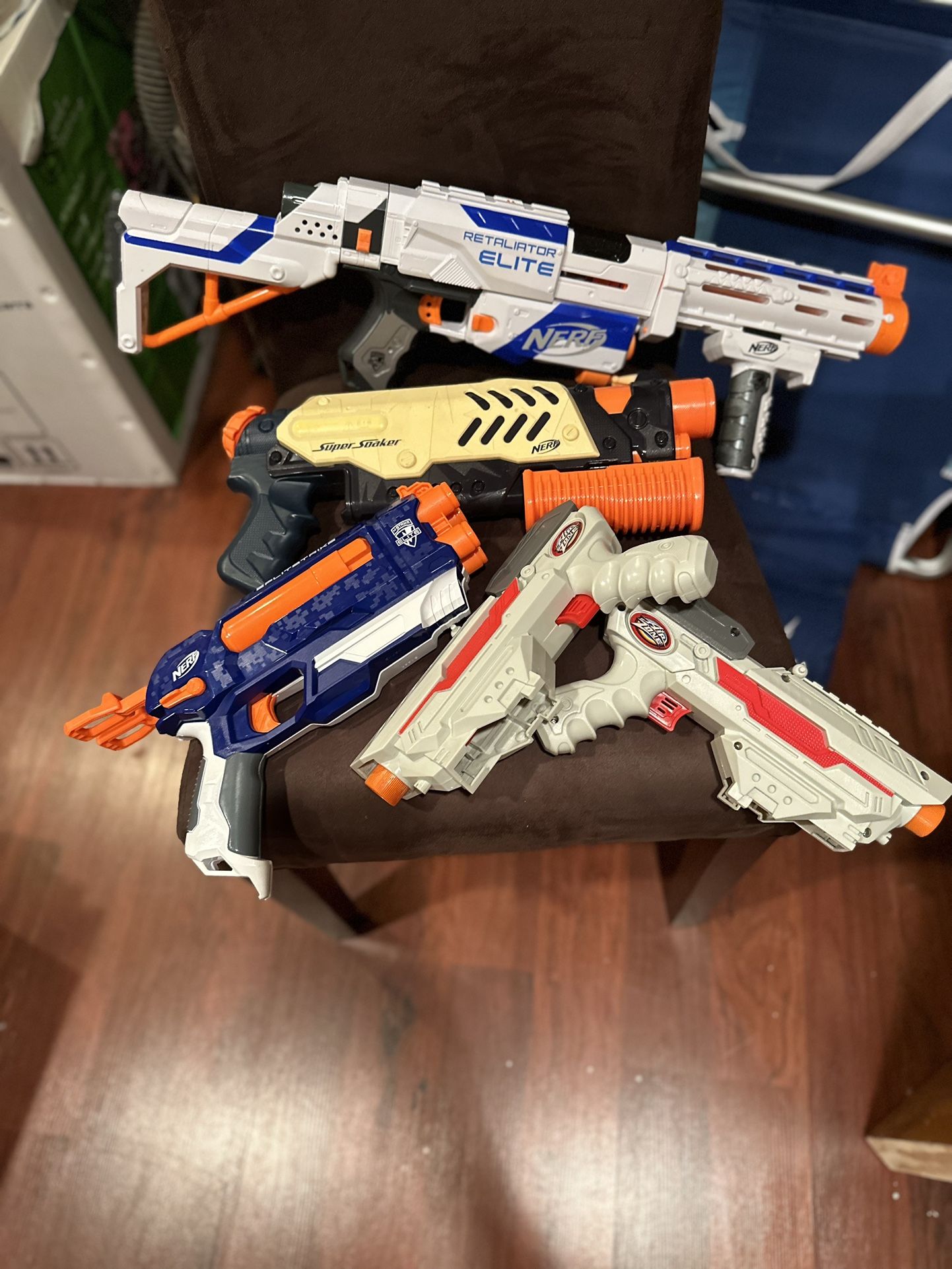 Assorted Nerf Guns And Darts