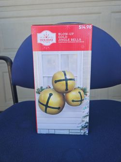 Holiday Time Blow-Up Gold Jingle Bells
