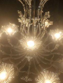 Large Vintage Multi-Tier Crystal Chandelier – Brilliant Rainbow Refraction