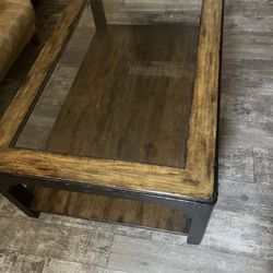 Wood & Glass Coffee & Side Table