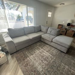 Sectional Couch with Pullout and Storage 