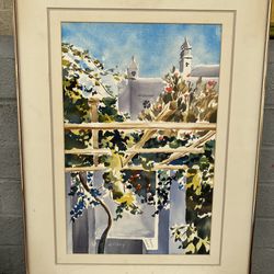 Greece Watercolors No Glass Signed By The Artist