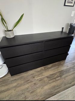 MALM Black 6-Drawer Dresser