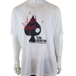 NWT Tim Burton The Neon Museum Las Vegas Spade Logo SS White T-Shirt Size XXL