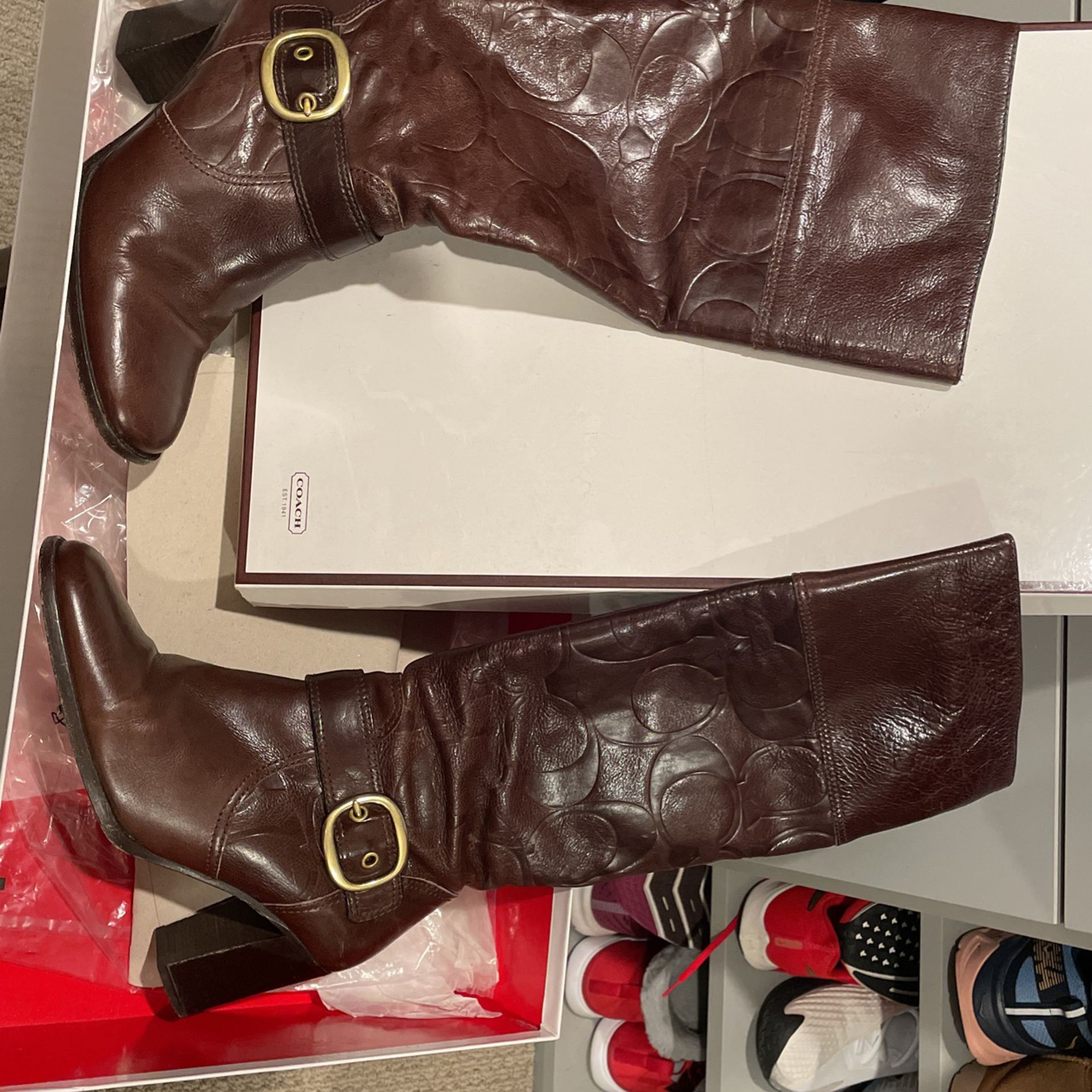 Coach Brown Leather Boots