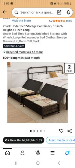 2 pack of under the bed storage organizers new in box pick up in pomona $40
