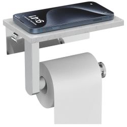Toilet Paper Holder with Marble Shelf