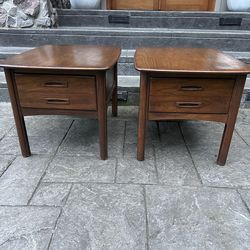 MCM nightstand end table x 2