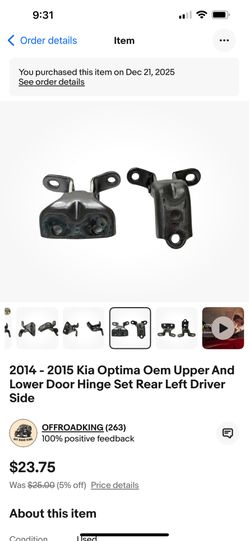 Hinges For A 2014-2015 Kia Optima