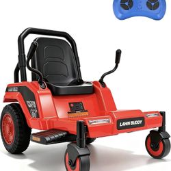 Brand New Blitzshark 12V Kids Zero Turn Ride-On Lawn Mower w/ Remote Control – Red