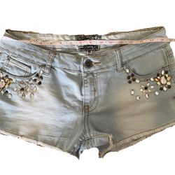 Beaded Jean Shorts