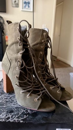 Olive green heels
