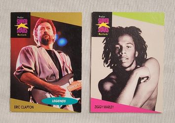 1991 Pro Set Super Stara MusiCards Eric Clapton and Ziggy Marley