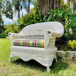 Antique Wicker Loveseat